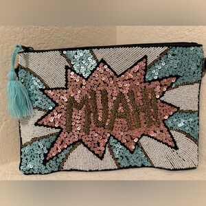 America and Beyond Muah Beaded Clutch